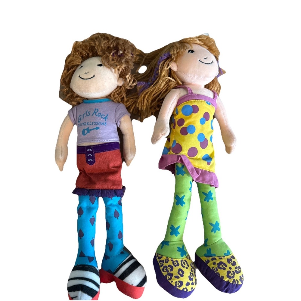 2 Groovy Girls Plush Dolls 14"  Girls Rock  Y2K Toys